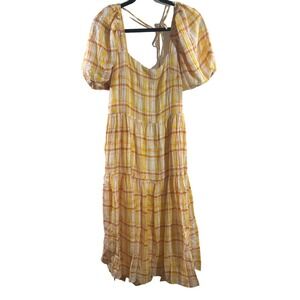 ASTR the label NWOT Plaid Summer‎ Maxi Dress Size Small Square Neck, MSRP $145